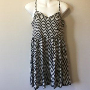 Spaghetti Top Chevron Detailed Short Dress